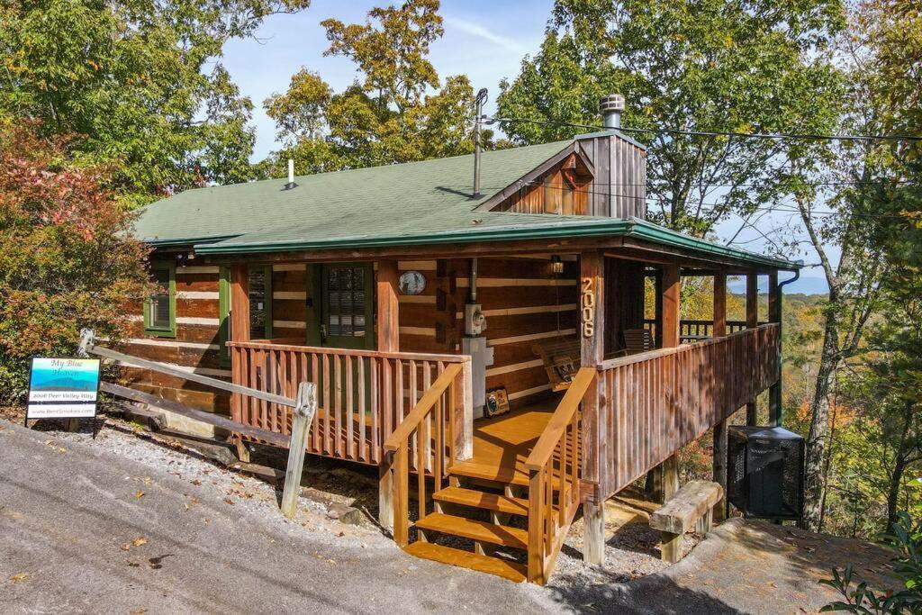 View! Cozy, Private, Fireplace, Hot Tub Log Cabin, Honeymoon! Sevierville Dış mekan fotoğraf
